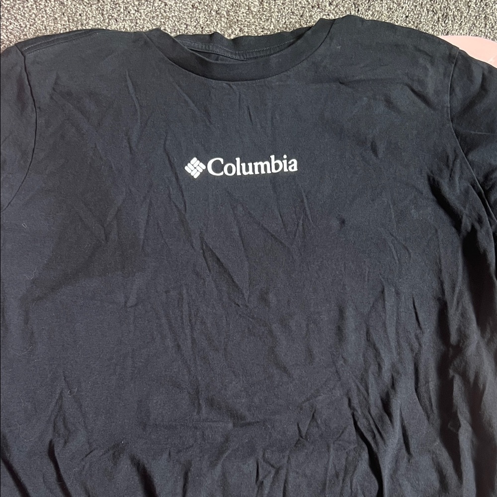 Columbia Black Short Sleeve Crew Neck Tee with White Logo